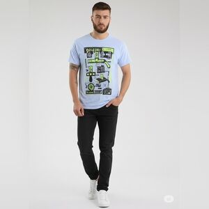 LOOTCRATE heather blue graphic short sleeve t-shirt - Rick and Morty